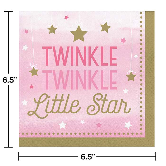 Party Decorations One Little Star Girl Napkins, 16 ct