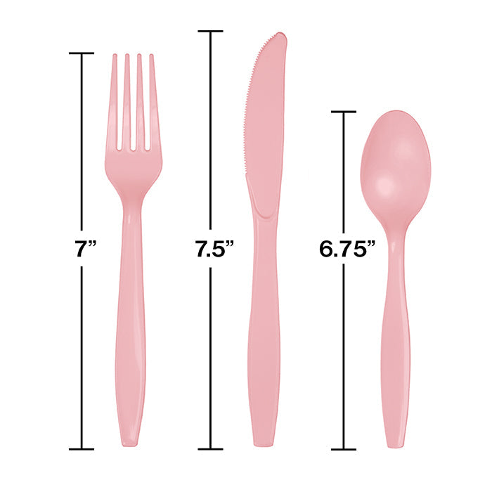 Party Decorations Classic Pink Assorted Cutlery, 18 ct