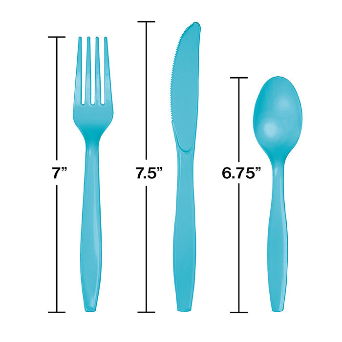 Party Decorations Bermuda Blue Assorted Plastic Cutlery, 24 ct