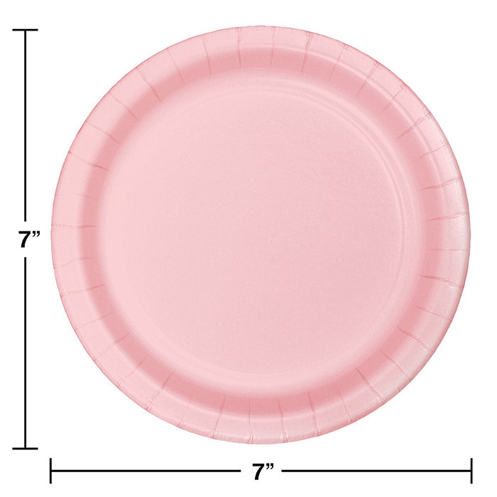 Party Decorations Classic Pink Paper Dessert Plates, 8 ct