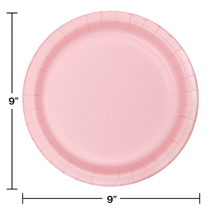 Party Decorations Classic Pink Paper Plates, 8 ct