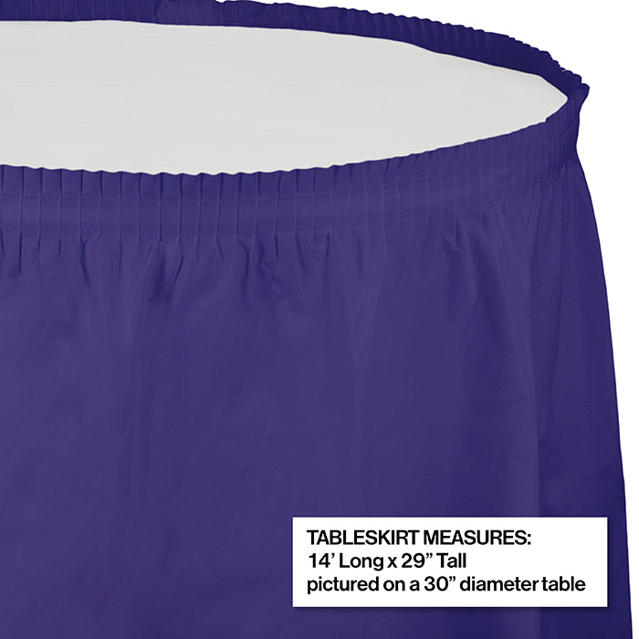 Party Decorations Purple Plastic Tableskirt, 14' X 29"