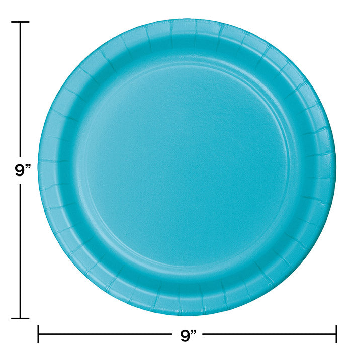 Party Decorations Bermuda Blue Paper Plates, 24 ct