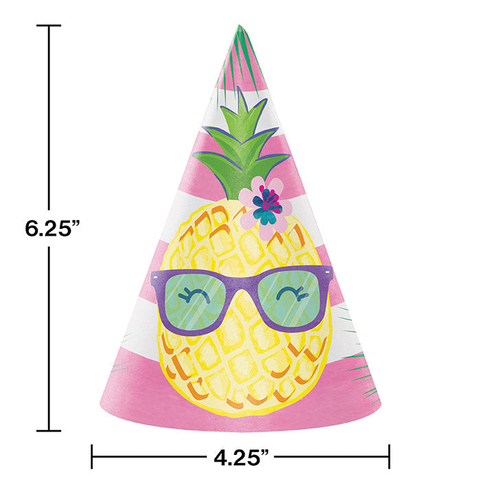 Party Decorations Pineapple Party Hats, 8 Count