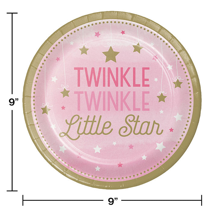 Party Decorations One Little Star Girl Paper Plates, 8 ct