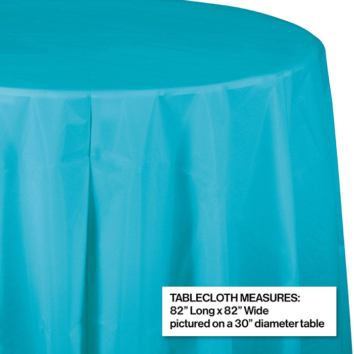 Party Decorations Bermuda Blue  Round PlasticTablecover,  82"