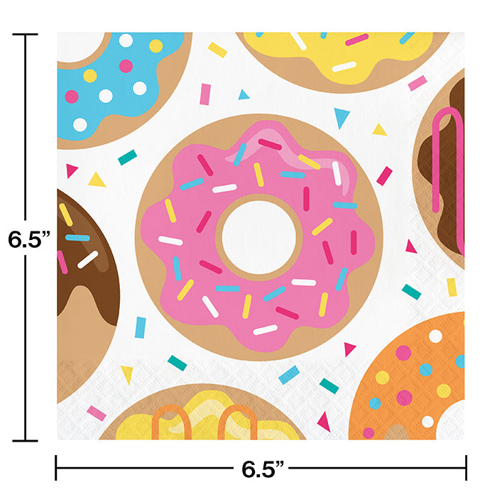 Party Decorations Donut Time Napkins, 16 ct