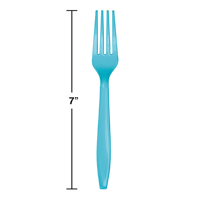 Party Decorations Bermuda Blue Plastic Forks, 24 ct