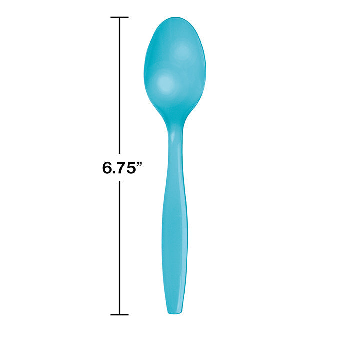 Party Decorations Bermuda Blue Plastic Spoons, 24 ct