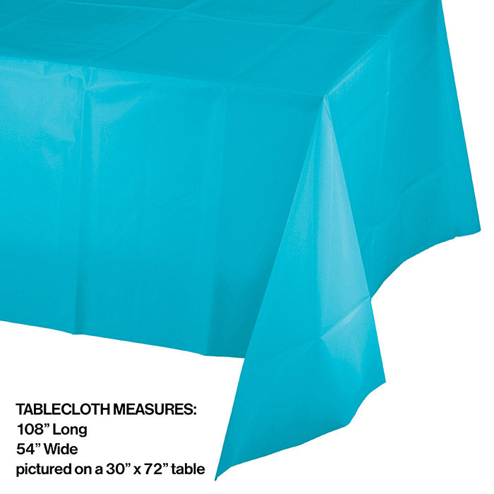 Party Decorations Bermuda Blue Tablecover Plastic 54" X 108"