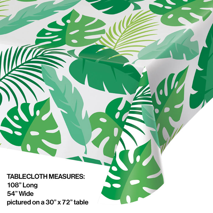 Party Decorations Palm Leaves Plastic Tablecover 54" X 108"