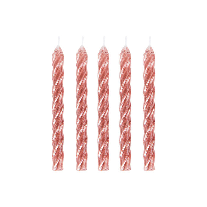 Party Decorations Rose Gold Spiral Candle 24 Count