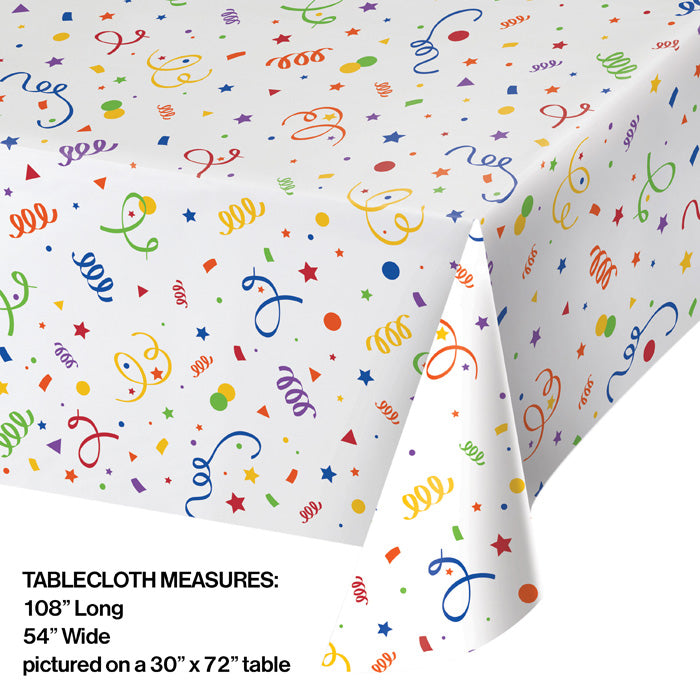 Party Decorations Confetti Plastic Tablecover 54" X 108"