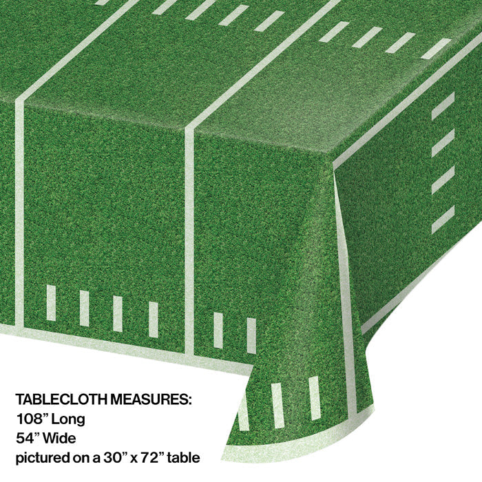 Party Decorations Football Field Plastic Tablecover 54" X 102"