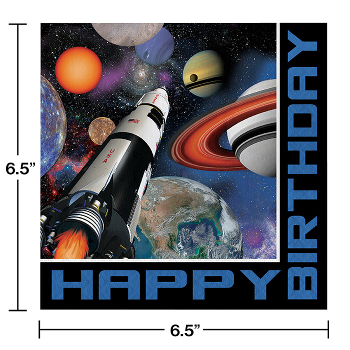 Party Decorations Space Blast Birthday Napkins, 16 ct