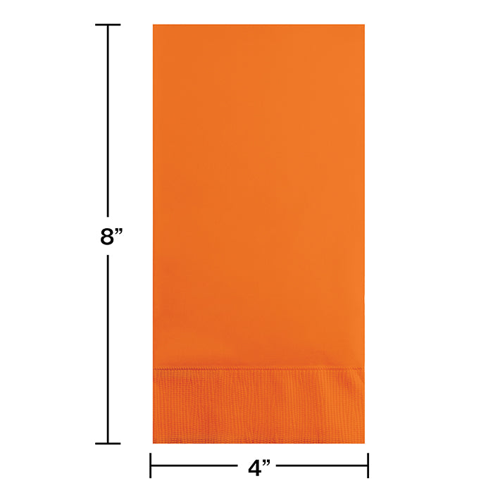 Party Decorations Sunkissed Orange Guest Towel, 3 Ply, 16 ct