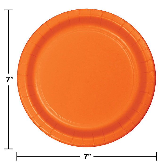 Party Decorations Sunkissed Orange Paper Dessert Plates, 24 ct