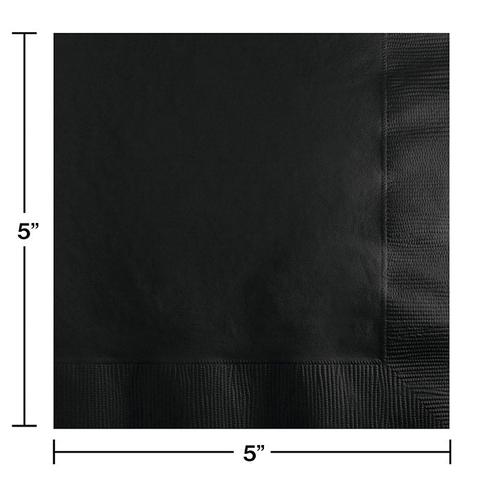 Party Decorations Black Velvet Beverage Napkin 2Ply, 50 ct