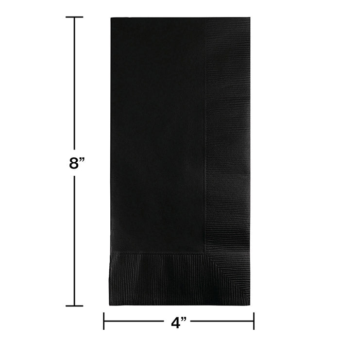 Party Decorations Black Velvet Dinner Napkins 2Ply 1/8Fld, 100 ct