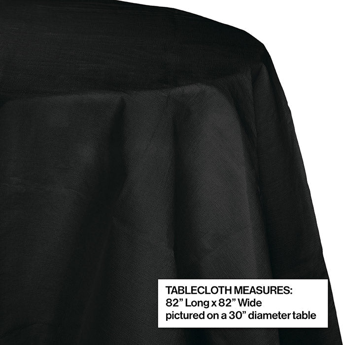 Party Decorations Black Velvet Round Polylined TIssue Tablecover, 82"