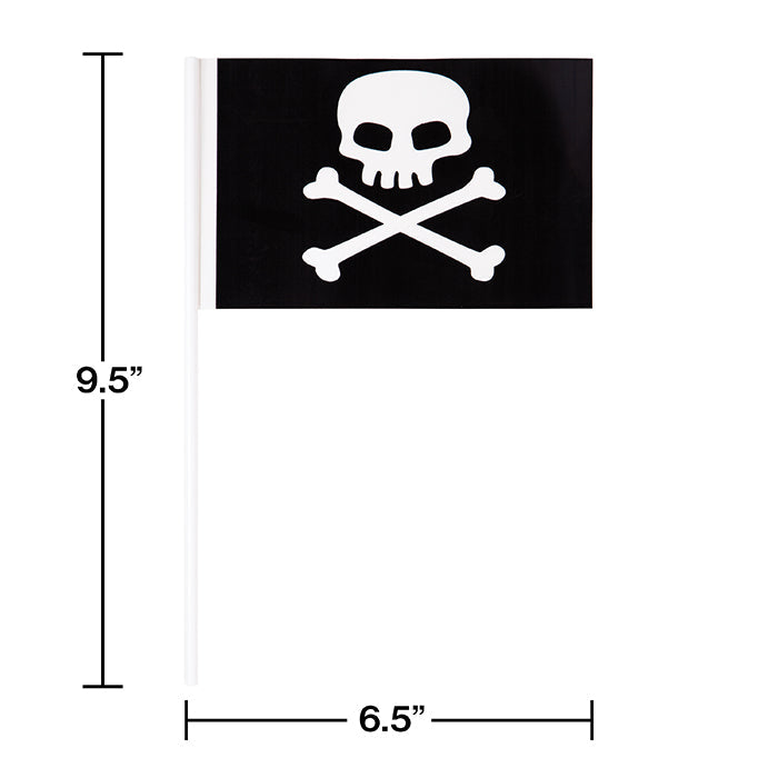 Party Decorations Plastic Pirate Flag Banner, 8 ct