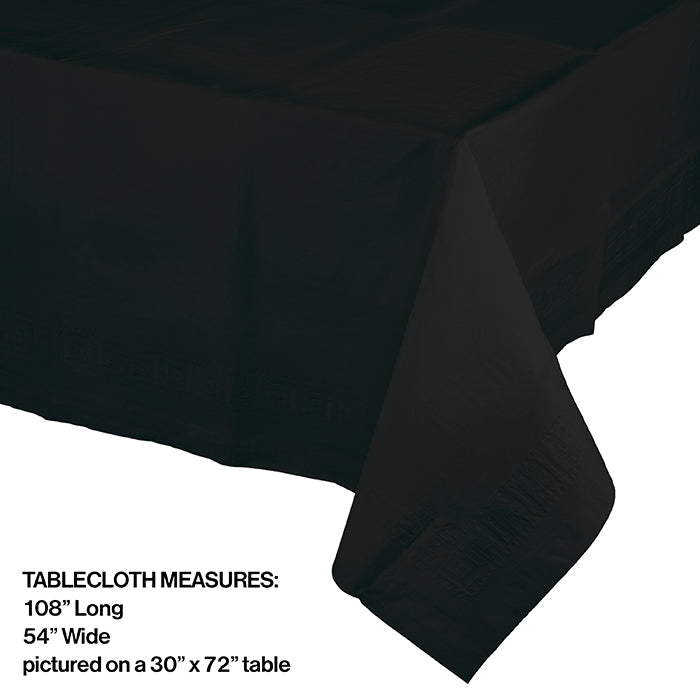 Party Decorations Black Velvet Tablecover 54"X 108" Polylined Tissue