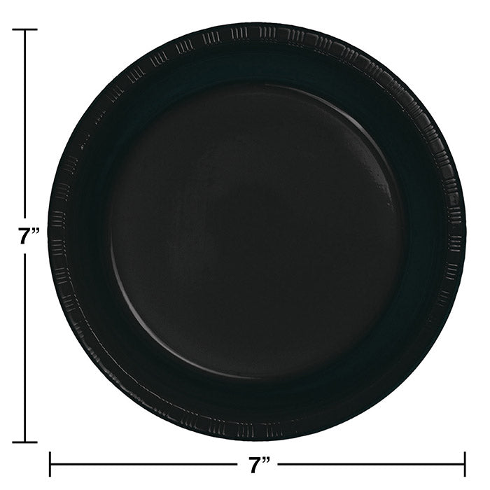 Party Decorations Black Plastic Dessert Plates, 20 ct