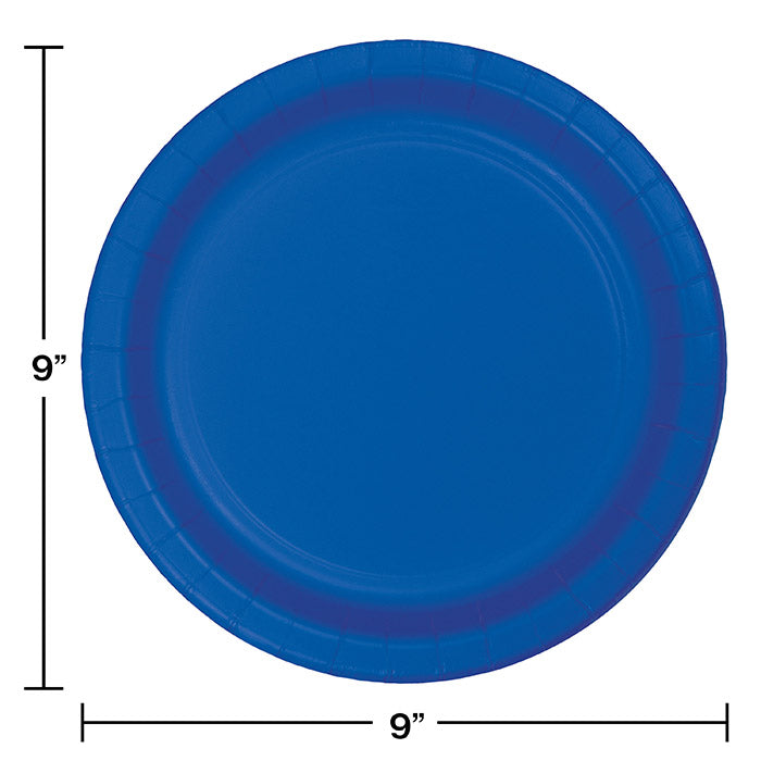 Party Decorations Cobalt Blue Paper Plates, 8 ct