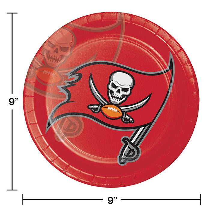 Party Decorations Tampa Bay Buccaneers Paper Plates, 8 count