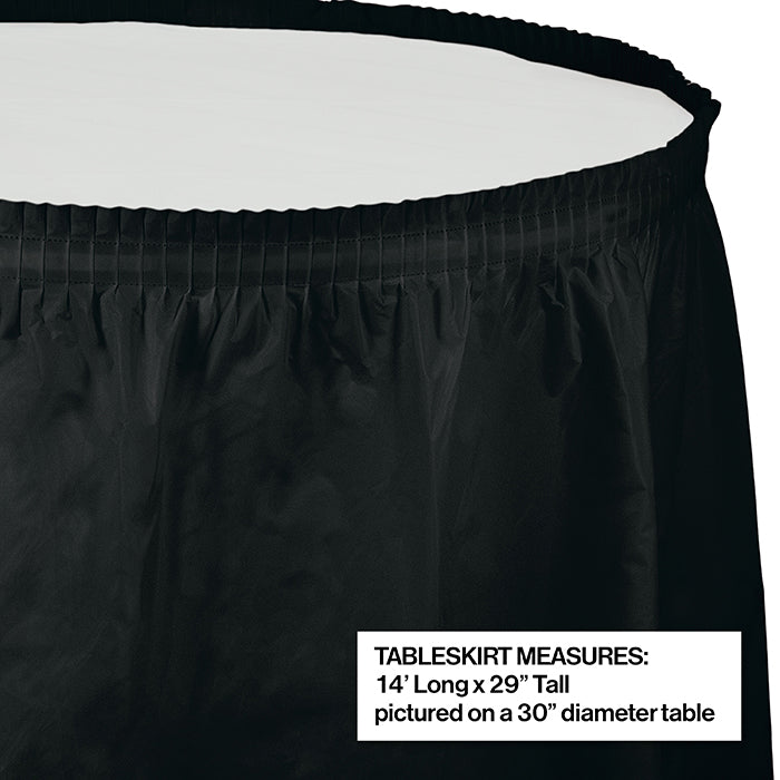 Party Decorations Black Velvet Plastic Tableskirt, 14' X 29"