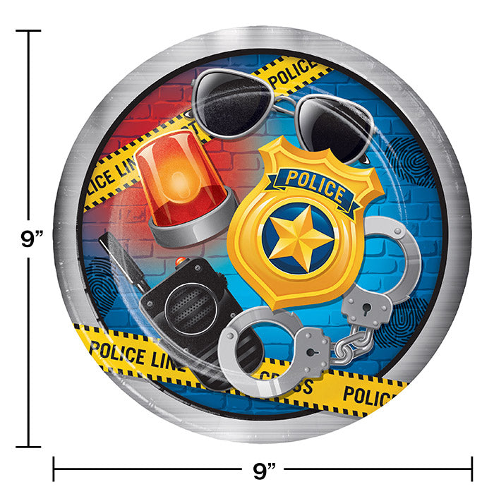 Party Decorations Police Party Paper Plates, 8 ct