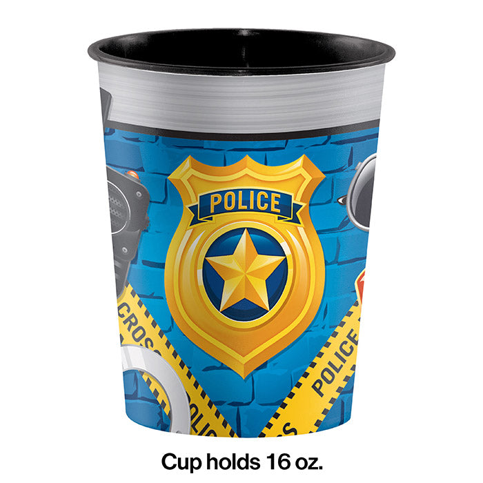 Party Decorations Police Party Plastic Keepsake Cup 16 Oz.