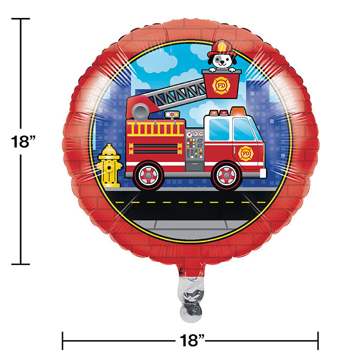 Party Decorations 18 Inch Fire Truck Metallic Balloon