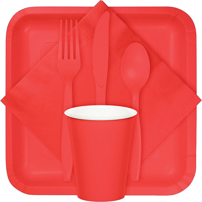 Party Decorations Coral Assorted Plastic Cutlery, 24 ct