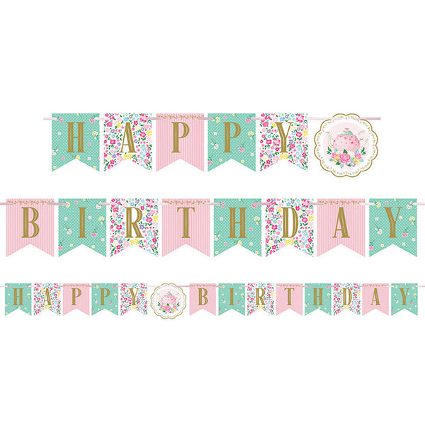 Party Decorations Floral Tea Party Banner