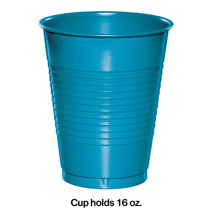 Party Decorations Turquoise Blue Plastic Cups, 20 ct