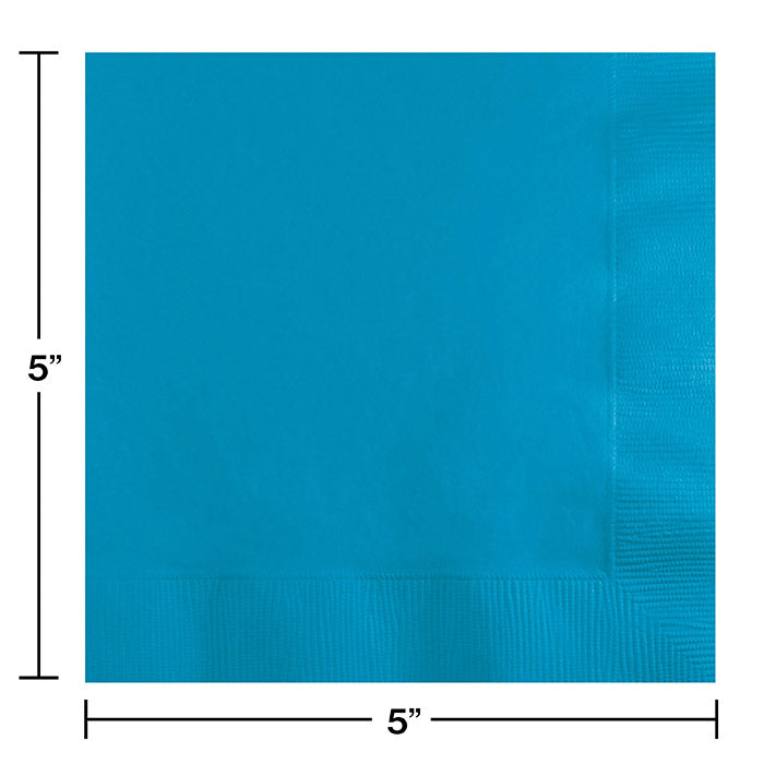 Party Decorations Turquoise Beverage Napkin 2Ply, 50 ct