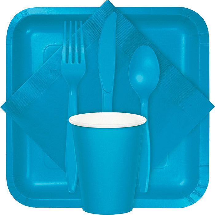 Party Decorations Turquoise Blue Plastic Knives, 24 ct