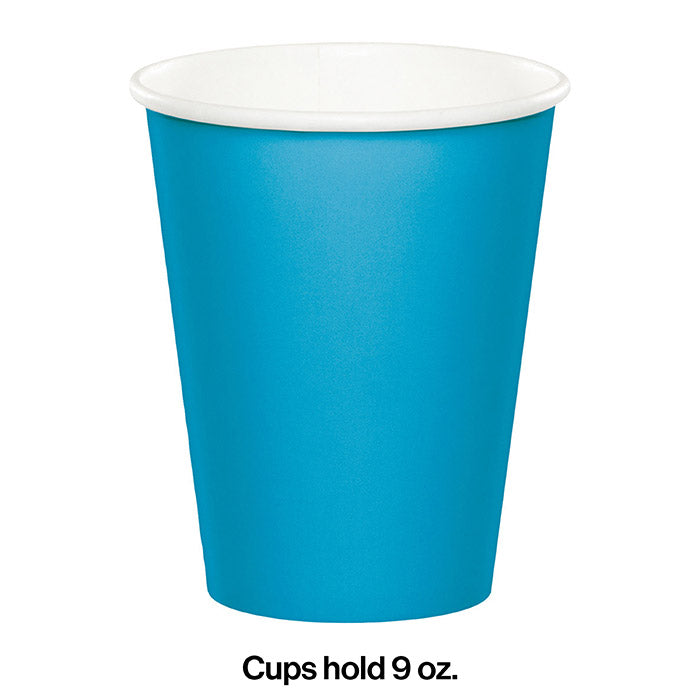 Party Decorations Turquoise Hot/Cold Paper Paper Cups 9 Oz., 24 ct