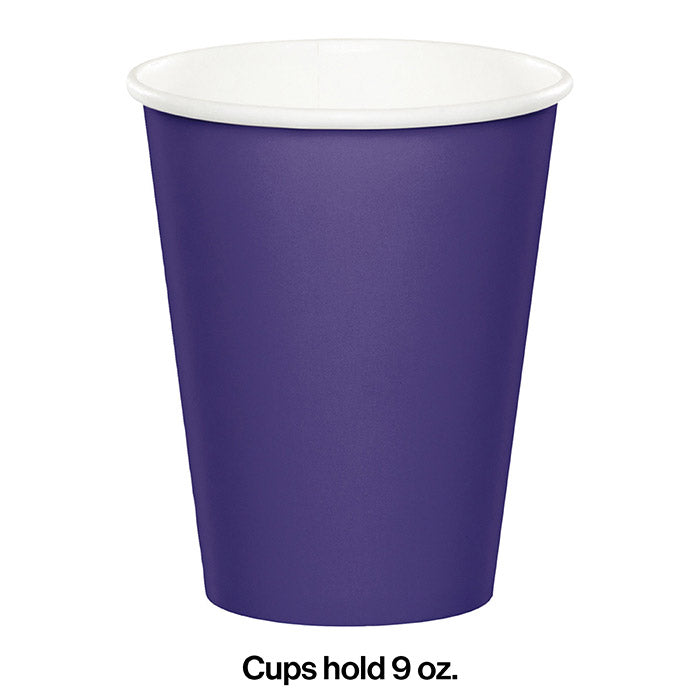 Party Decorations Purple Hot/Cold Paper Paper Cups 9 Oz., 8 ct