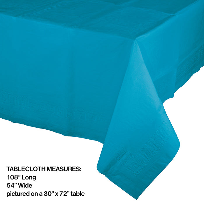 Party Decorations Turquoise Tablecover 54"X 108" Polylined Tissue