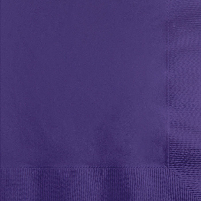 Party Decorations Purple Beverage Napkin, 3 Ply, 50 ct