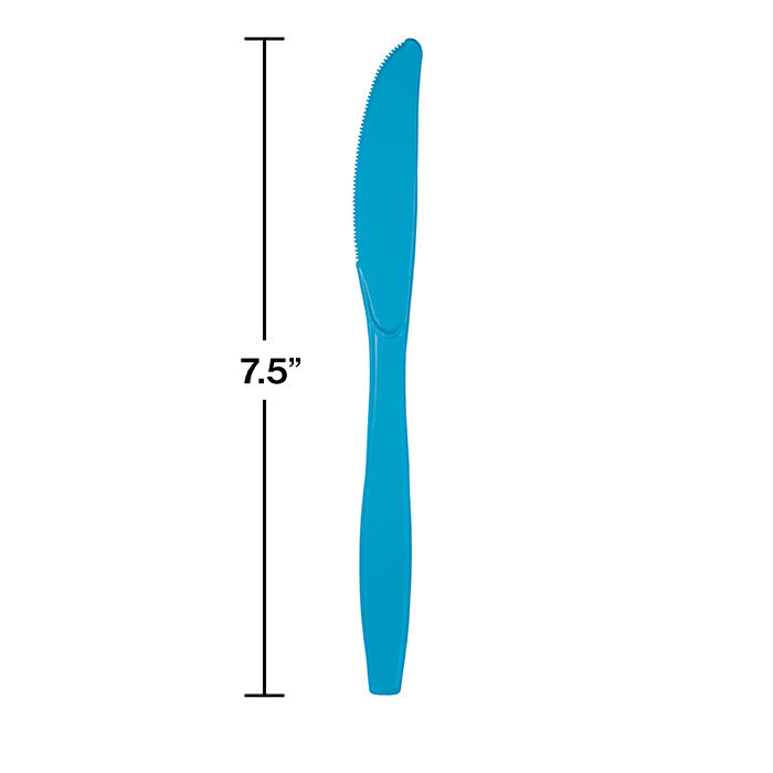 Party Decorations Turquoise Blue Plastic Knives, 24 ct