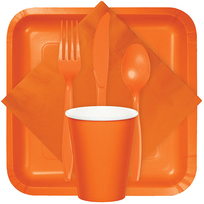 Party Decorations Sunkissed Orange Plastic Knives, 24 ct