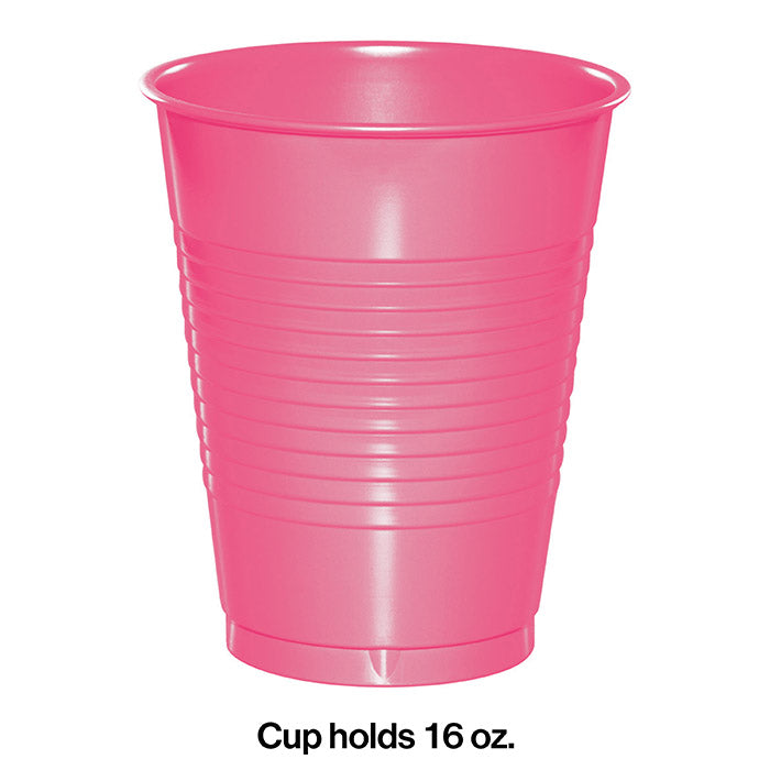 Party Decorations Candy Pink 16 Oz Plastic Cups, 20 ct