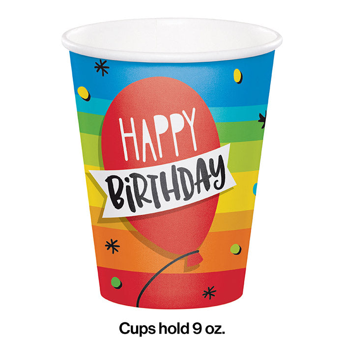 Party Decorations Hoppin' Birthday Cake Hot/Cold Paper Cups 9 Oz., 8 ct