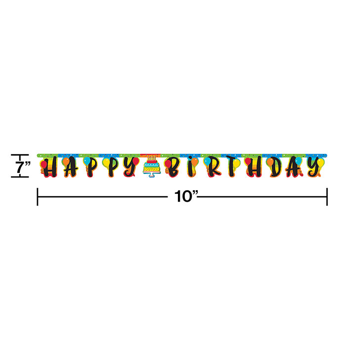 Party Decorations Hoppin' Birthday Cake Jointed Banner Lg