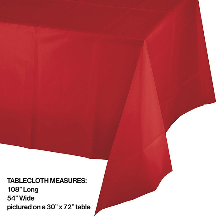 Party Decorations Classic Red Tablecover Plastic 54" X 108"