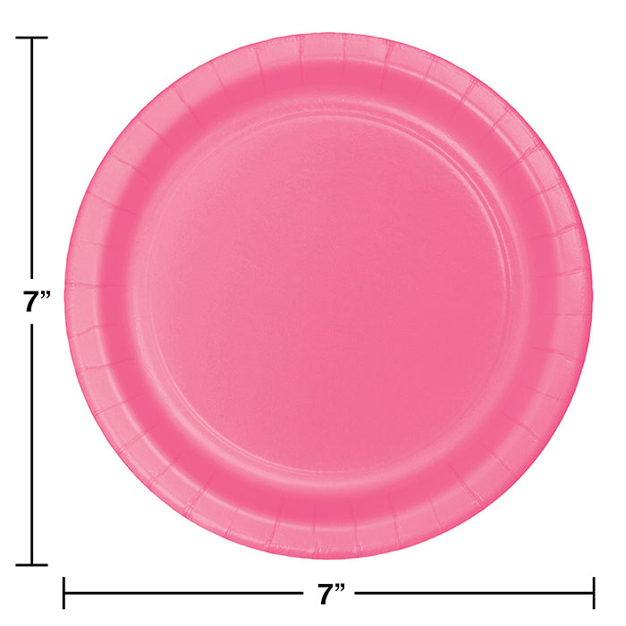 Party Decorations Candy Pink Paper Dessert Plates, 24 ct