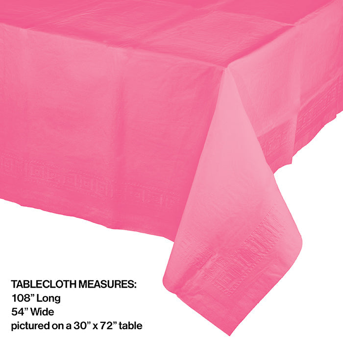 Party Decorations Candy Pink Tablecover 54"X 108" Polylined Tissue